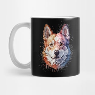 Colorful water paint style dog Mug